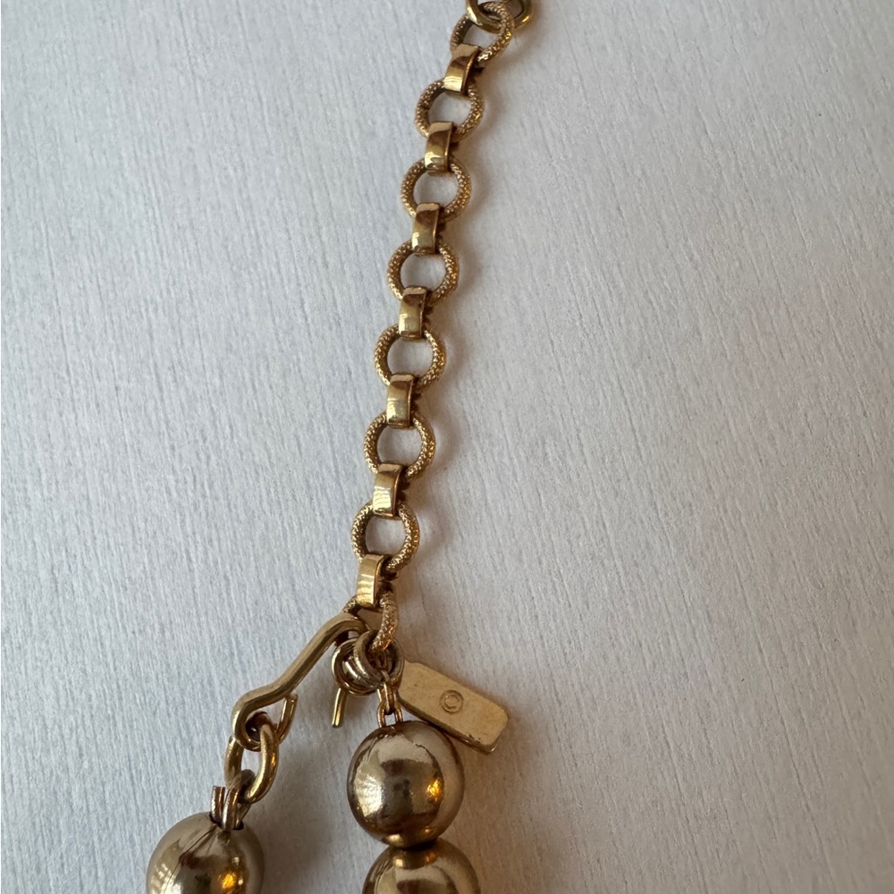 Monet Vintage Gold Ball Beaded Collar Necklace Signed - Picture 5 of 8